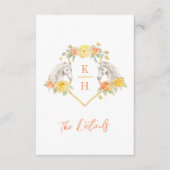 Carte D'accompagnement Chevaux gris rose doux orange détails mariage QR (Devant)