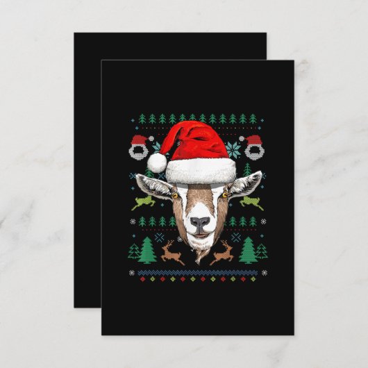 Carte D'accompagnement Chèvre Vilain Noël Noël Noël Noël Noël Noël Noël N (Devant / Derrière)