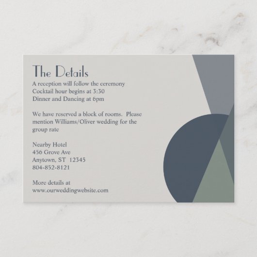 Carte D'accompagnement Chic Abstrait géométrique Sage Marine Dusty Blue (Devant)