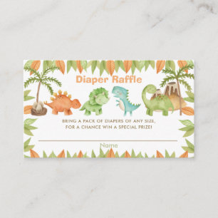 Carte D'accompagnement Chic Aquarelle Cute Dinosaure Dinosaure Raffle Bil