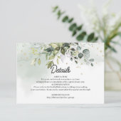 Carte D'accompagnement Chic aquarelle eucalyptus vert éclat or (Debout devant)