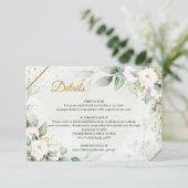 Carte D'accompagnement Chic aquarelle fleurs blanches eucalyptus or (Debout devant)