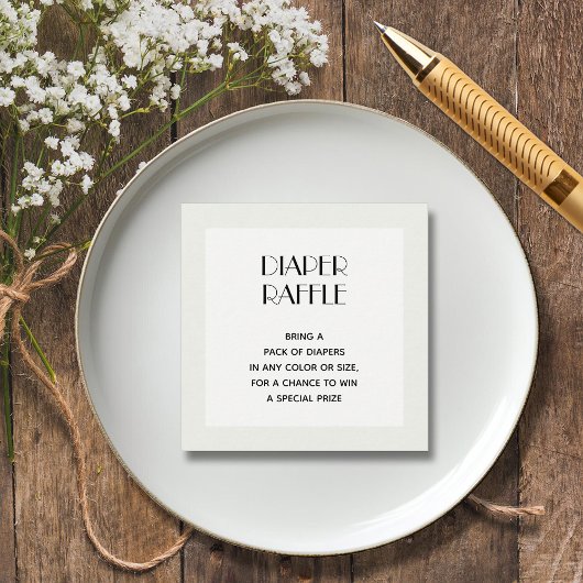 Carte D'accompagnement Chic Baby shower vert pâle Raffle de couche de 