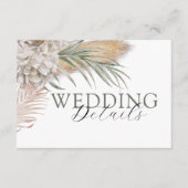 Carte D'accompagnement Chic Beige Floral & Palm Wedding Details (Devant)