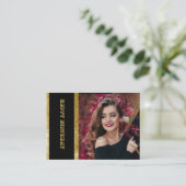 Carte D'accompagnement Chic Black & Gold fête d'anniversaire (Debout devant)