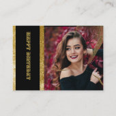 Carte D'accompagnement Chic Black & Gold fête d'anniversaire (Devant)