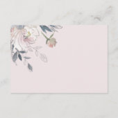 Carte D'accompagnement Chic Blush Aquarelle Floral Mariage Réception (Dos)