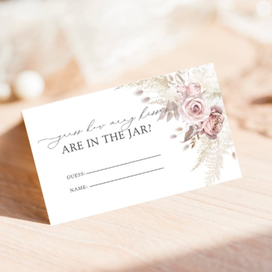 Carte D'accompagnement Chic Blush Dusty Rose Combien de baisers jeu de nu