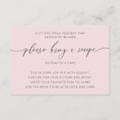 Carte D'accompagnement Chic Blush rose nuptiale douche Recette (Devant)
