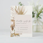 Carte D'accompagnement Chic Boho Protea Sec Palm Mariage Floral RSVP (Debout devant)