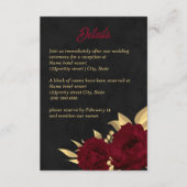 Carte D'accompagnement Chic bordeaux et or noir mariage (Devant)