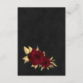 Carte D'accompagnement Chic bordeaux et or noir mariage (Dos)