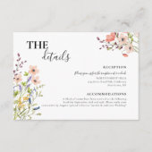 Carte D'accompagnement Chic Botanique Whimsical Flower Mariage (Devant)