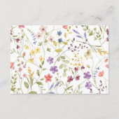 Carte D'accompagnement Chic Botanique Whimsical Flower Mariage (Dos)