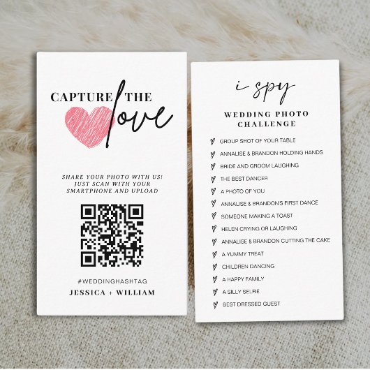 Carte D'accompagnement Chic Calligraphie Mariage Capture Le Code QR Amour