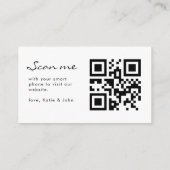 Carte D'accompagnement Chic calligraphie noir blanc Mariage QR Code RSVP (Dos)