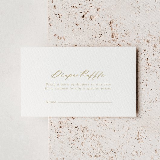 Carte D'accompagnement Chic Calligraphie or Déchets raffle Ticket