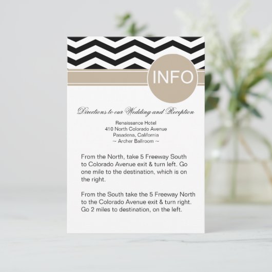 Carte D'accompagnement Chic Chevron Info Mariage Instructions | [fuzzy]No (Debout devant)