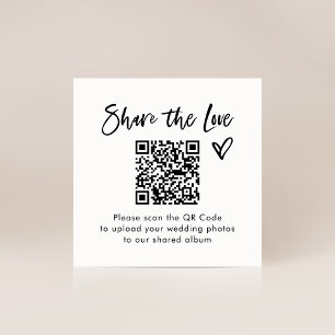 Carte D'accompagnement Chic Décontracté Script QR Code Mariage Partagez l