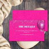 Carte D'accompagnement Chic Disco Balls Hot Rose Mariage Détails Site Web