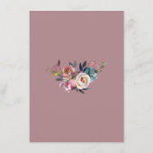 Carte D'accompagnement Chic Dusty Blue Dusty Rose Fleurs Détails Mariage (Dos)