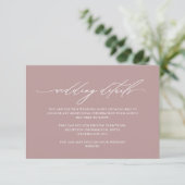 Carte D'accompagnement Chic Dusty Rose Calligraphy Mariage Détails du cli (Debout devant)
