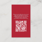 Carte D'accompagnement Chic Editorial Rouge Foncé Compact Code QR Mariage (Dos)