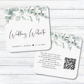 Carte D'accompagnement Chic Eucalyptus aquarelle QR Code Mariage site
