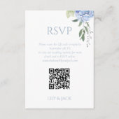 Carte D'accompagnement Chic Floral Dusty Blue Hydrangea Wedding RSVP (Devant)
