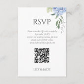 Carte D'accompagnement Chic Floral Dusty Blue Hydrangea Wedding RSVP (Devant)