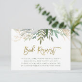 Carte D'accompagnement Chic Foliage | Demande de livre pour bébé (Debout devant)