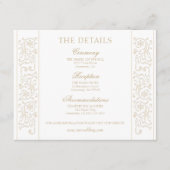 Carte D'accompagnement Chic Formal Ecru Scrollwork Border Wedding (Devant)