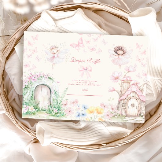 Carte D'accompagnement Chic Garden Fairy Princesse Diapper Raffle