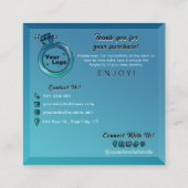 Carte D'accompagnement Chic Gradient Turquoise Blue Jewelry Instructions (Dos)