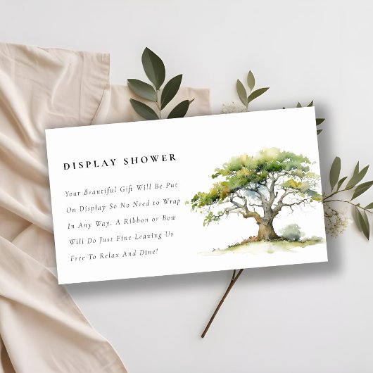 Carte D'accompagnement Chic Green Oak Tree avec douche Baby shower
