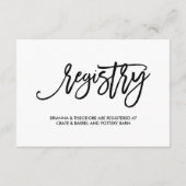 Carte D'accompagnement Chic Mariage Lettré à la main Information de l'inv (Dos)