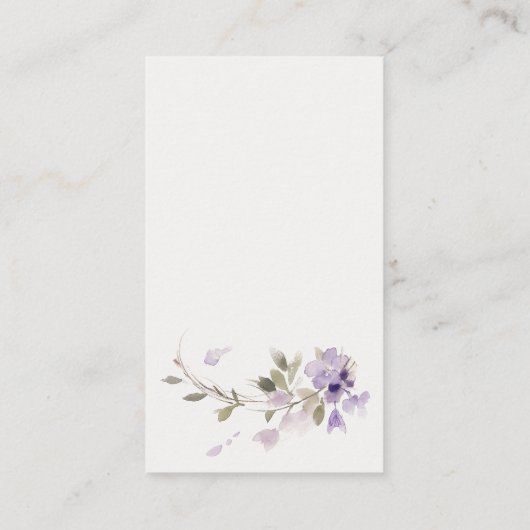 Carte D'accompagnement Chic Meadow Lilac Floral Wreath Site Mariage (Dos)