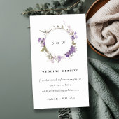 Carte D'accompagnement Chic Meadow Lilac Floral Wreath Site Mariage