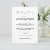 Carte D'accompagnement Chic Minimalist Handwriting Script Wedding Details (Debout devant)