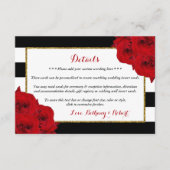Carte D'accompagnement Chic Moderne Luxe Mariage Collection - Roses rouge (Devant)