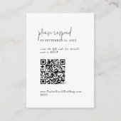 Carte D'accompagnement Chic moderne noir et blanc QR Code RSVP (Devant)