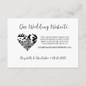 Carte D'accompagnement Chic Moderne site Mariage coeur QR code RSVP (Devant)