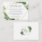 Carte D'accompagnement Chic Moderne Tropical Greenery Détails du Mariage (Devant / Derrière)