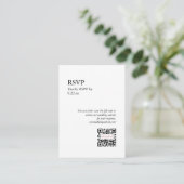 Carte D'accompagnement Chic noir blanc RSVP QR Code Option (Debout devant)