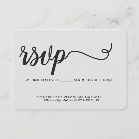 Carte D'accompagnement Chic Nous vous avons réservé des places (Devant)