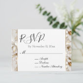 Carte D'accompagnement Chic or glam blanc Lotus Fleurs RSVP (Debout devant)