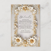 Carte D'accompagnement Chic Orné fleuri Jaune Style floral Détails (Devant)