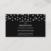 Carte D'accompagnement Chic Pearl Confetti sur le Mariage noir (Devant)