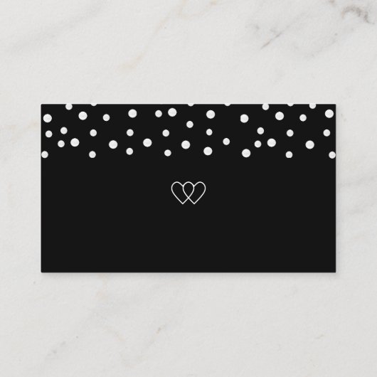 Carte D'accompagnement Chic Pearl Confetti sur le Mariage noir et blanc (Dos)