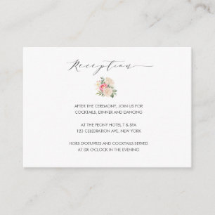 Carte D'accompagnement Chic Peony Gold typographie mariage Réception